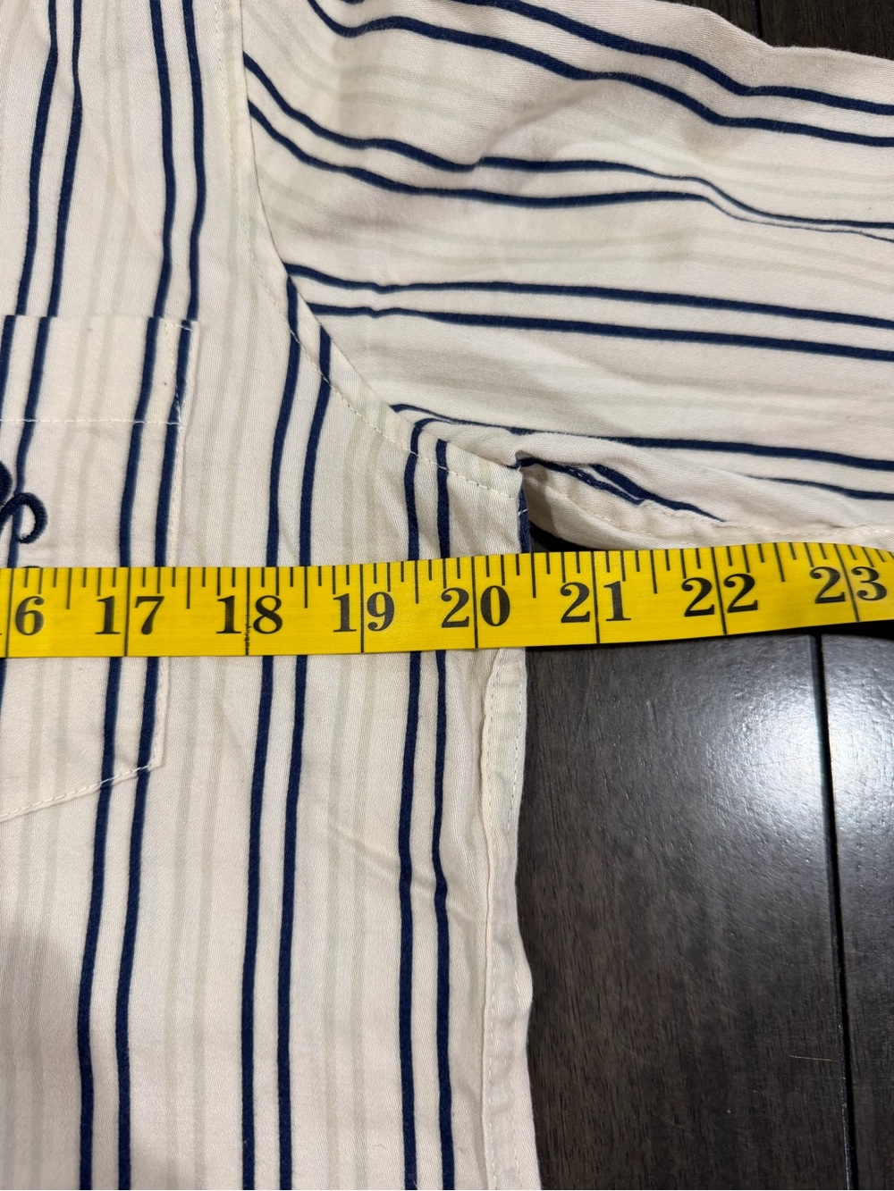 Ralph Lauren Cream and Navy Striped Pajama Set - Picture 8 of 9